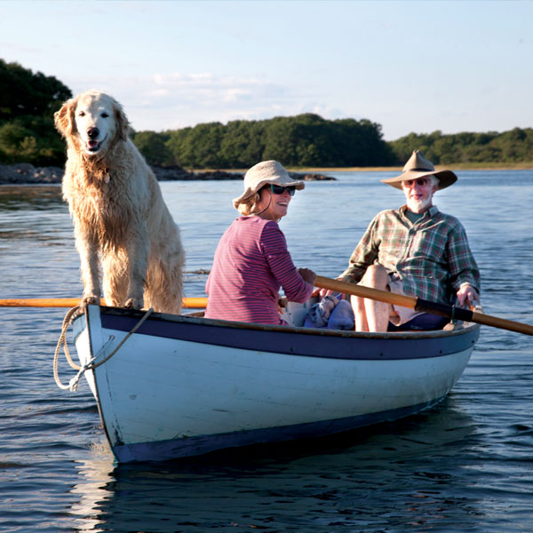 The Kennebunks Boating Couple with Dog
